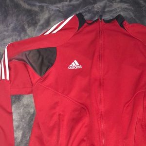 adidas red zip up jacket